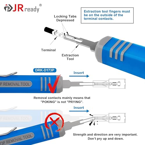 JRready DAP-D173 Outil D'Extraction Mini-Fit Jr Molex - Outil Déverrouillage Pour Connecteurs Ordinateur Et Terminaux