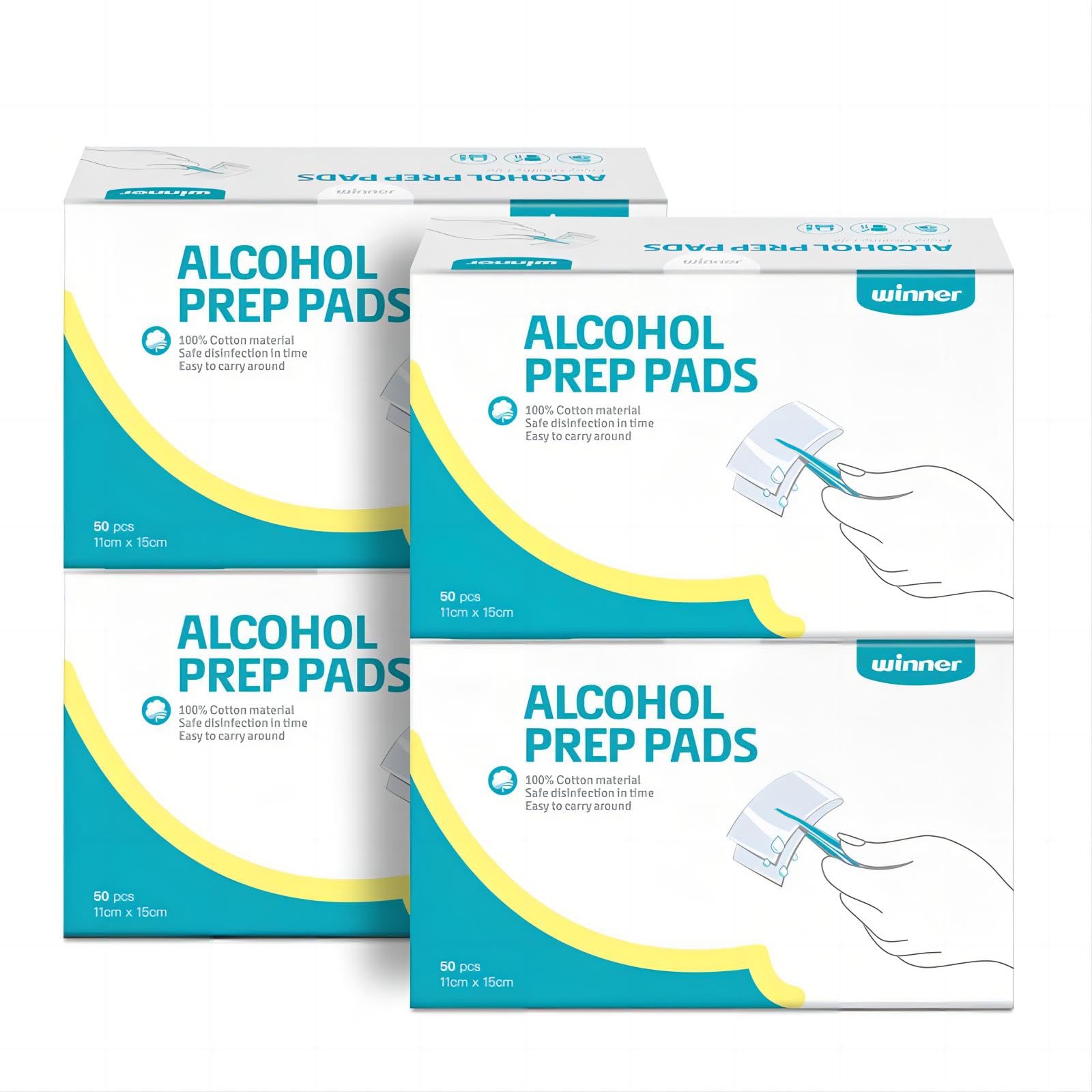 Winner Alcohol Wipes Individually Wrapped, 6