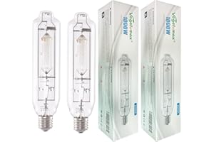 Vegelumax MH 1000W Metal Halide HID Grow Light Bulb Lamp High PAR Enhanced Blue and Violet Spectrums for Horticulture Indoor Plants,CCT 6000K,92,000 Lumens,Great for Commercial Applications,2 Pack