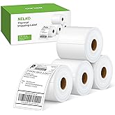 Nelko Genuine 4x6 Direct Thermal Shipping Label 880 Labels/4 Rolls, 4x6 Thermal Labels for Nelko PL70E Shipping Label Printer, Perforated and Strong Adhesive, Commercial Grade