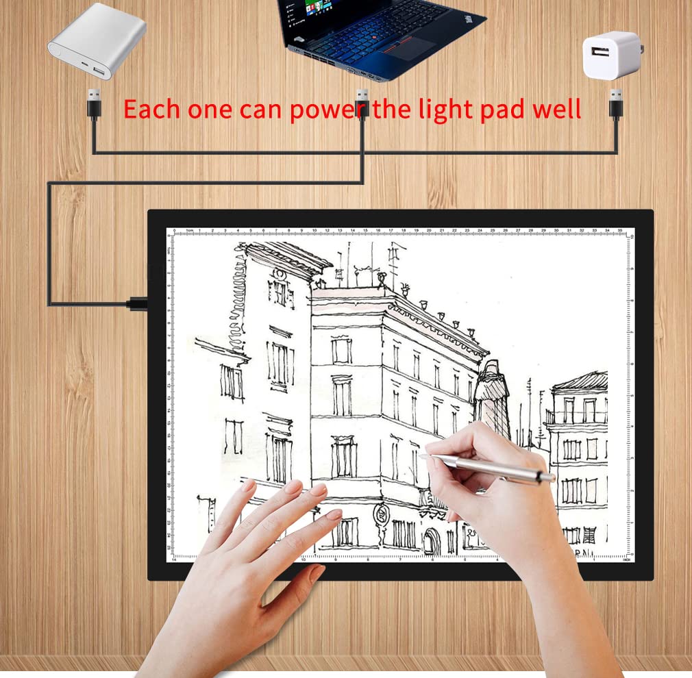 Diamond Painting Light Pad A3, 16.6×12.6 inchs Diamond Painting Light Board Built-in Stand. Side Buttons 9 Levels Dimming Light Table for Diamond Art Supplies