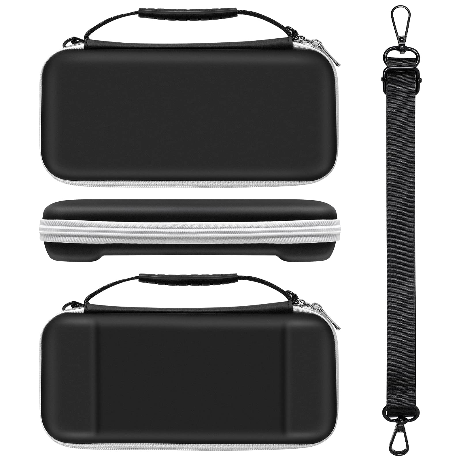 FYOUNG Zubehör Bundle Kompatibel mit Nintendo Switch OLED-Modell mit Tragetasche und Schutzhülle Tragbarer Tasche für Switch OLED & Hülle & Displayschutz & Joystick Kappen - Schwarz 2