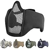 AOUTACC Airsoft Mask, Half Face Mesh Masks with Ear
