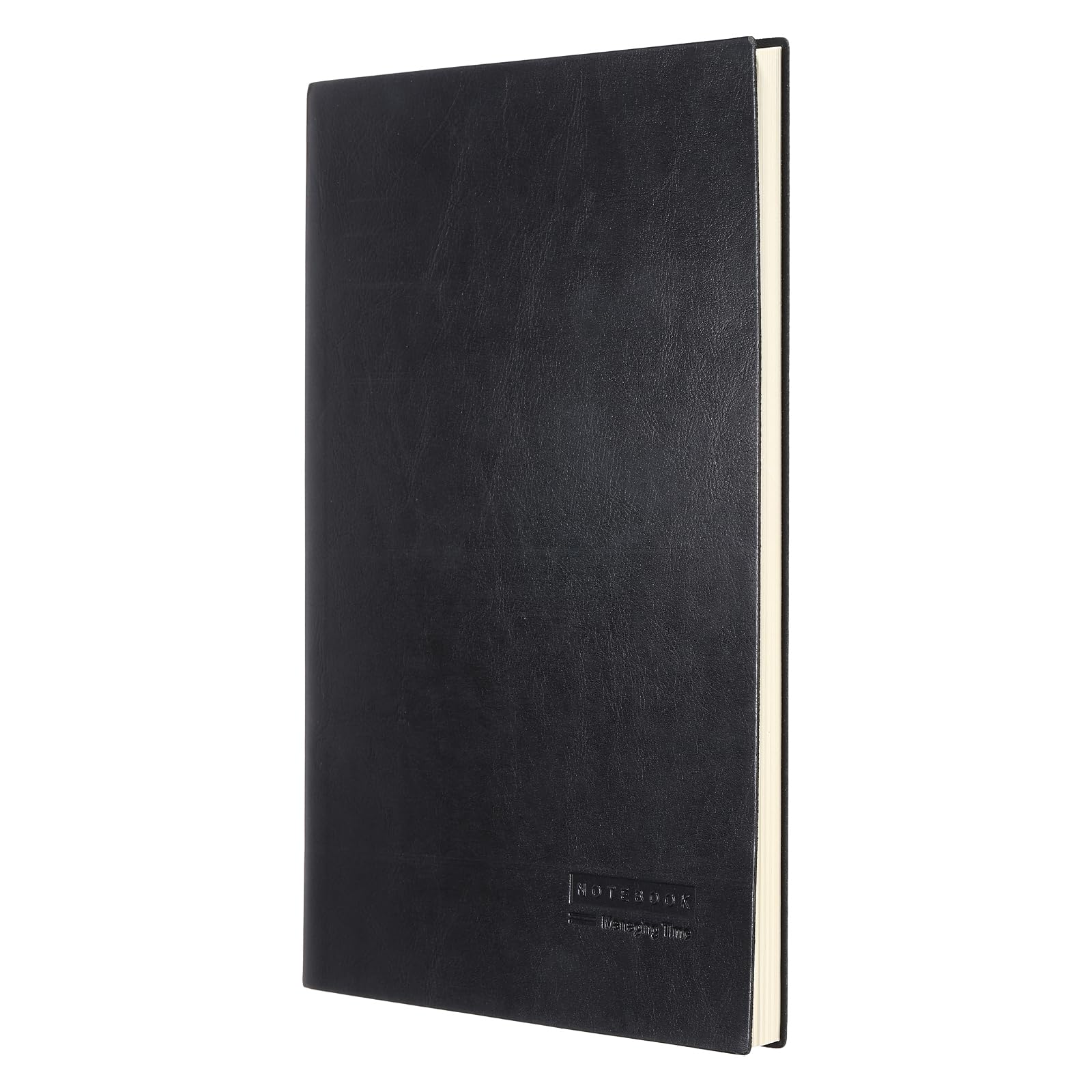 PATIKIL 6.9x9.8 Inch Lined Journal Notebook, B5 160 Pages Classic Soft PU Leather Hardcover Notebook for Writing Work Note Taking Business, Black