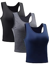 CADMUS 3 Pieces Basic Crop Tank Tops Sleeveless