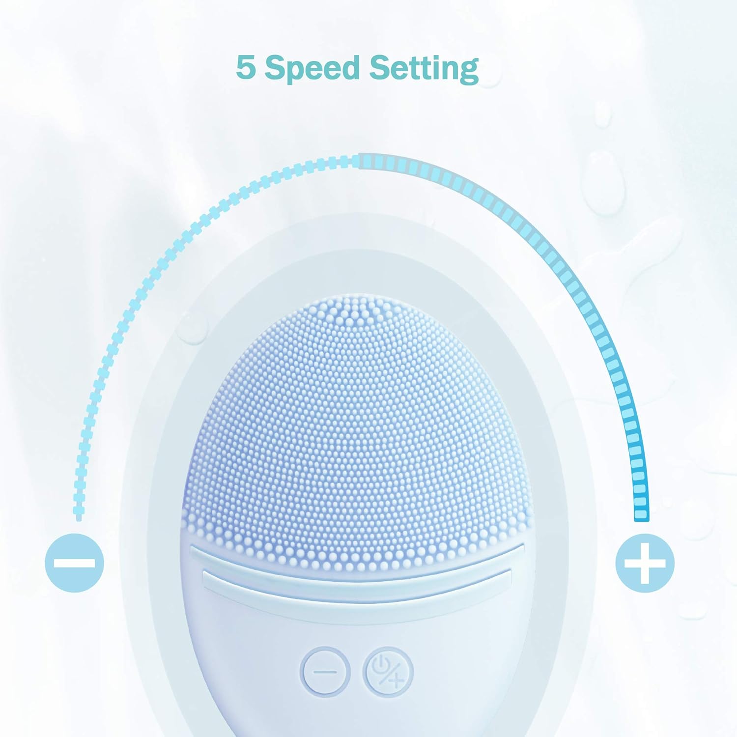 EZBASICS Facial Cleansing Brush, Waterproof Sonic Vibrating Face Brush for Deep Cleansing, Gentle Exfoliating and Massaging, Inductive charging (Blue): Beauty