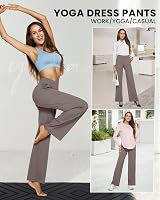 G4Free Yoga Dress Pants with Pockets Wide Leg Trousers High Waist view 5