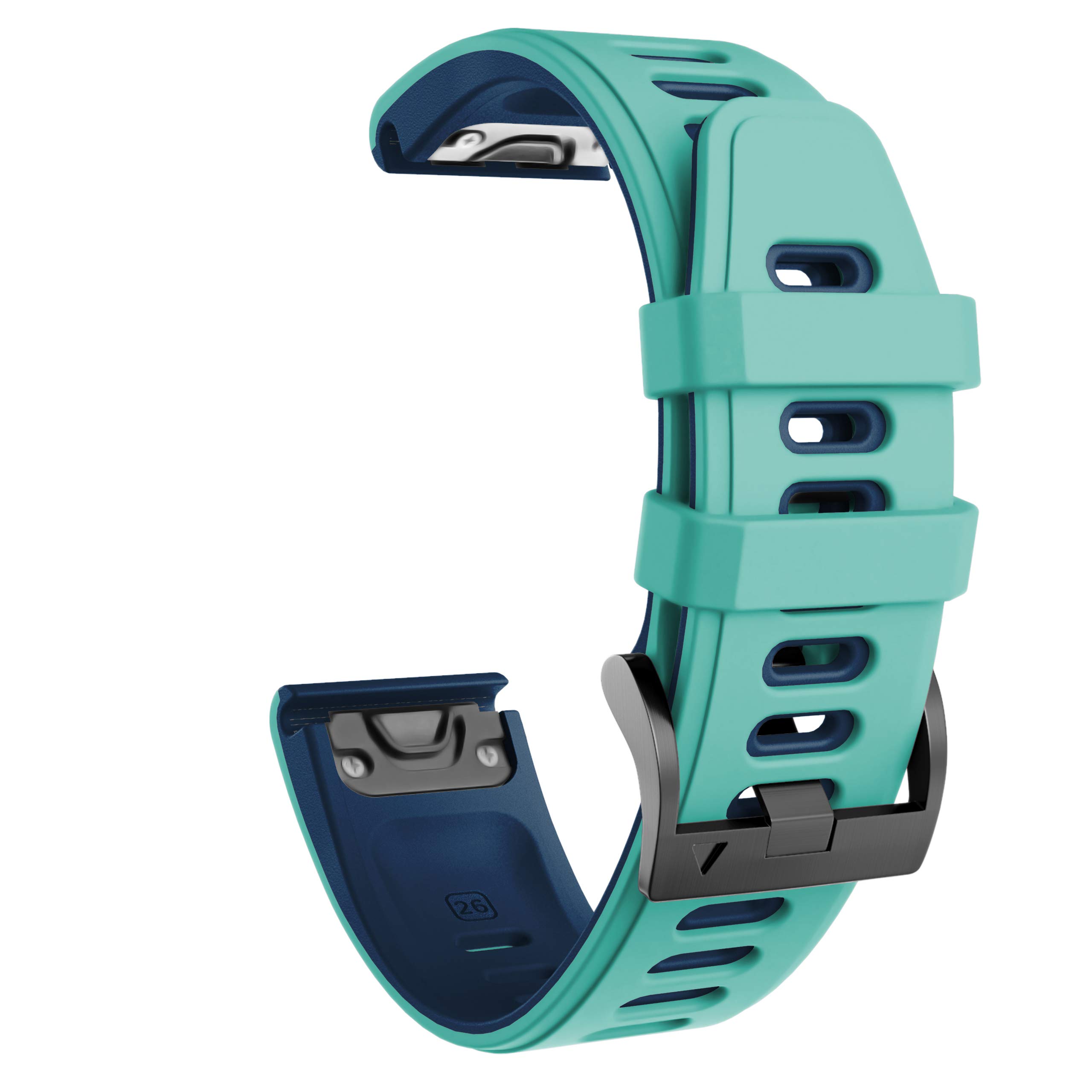 NotoCity for Fenix 5/6/7/5 Plus/6 Pro/7 Pro Strap, 22mm Watch Strap for Garmin Epix (Gen 2), Approach S62, Quickfit Strap for Garmin Forerunner 935/945/955/965, Instinct/2, Quatix 5/6(Mint green-Blue)