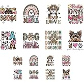 ANATTASOUL 16 Sheets Animal Iron on Transfers for T-Shirts Dog Mom and Puppy Paw Print DTF Transfers Ready to Press, Washable Iron on Decals for Lady Women Men Clothing Hat Bag Pillow DIY Crafts