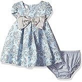 Bonnie Baby Baby Girls' Baby Girls Short Sleeved Brocade Float with Taffeta Bow