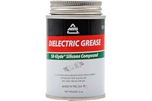 AGS Automotive Solutions Brush Top Can Dielectric Silicone Grease Compound for All Electrical Components and Connectors, 4oz, Percise and Easy Application, Made in USA