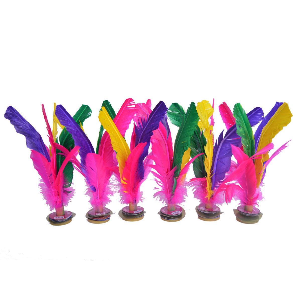 Baitaihem 6 Pack Kick Shuttlecock Chinese Jianzi Colorful Feather Foot Sports Outdoor Toy Game