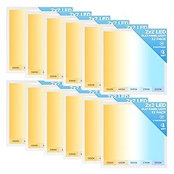 AIKVSXER 12 Pack 2x2 LED Flat Panel Light, Flush