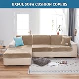 BXFUL Sofa Seat Cushion Cover Stretch Velvet 1-Seater Sand Couch Slipcover view 3