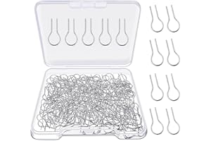 WOBBON 300 Pieces High Temperature Nichrome Wire Jump Rings R Shaped Nichrome Hanger Hooks for Ceramic Ornaments, Glass Projects, Porcelain，Stoneware and Fusing in Glass, with Plastic Storage Box (300)