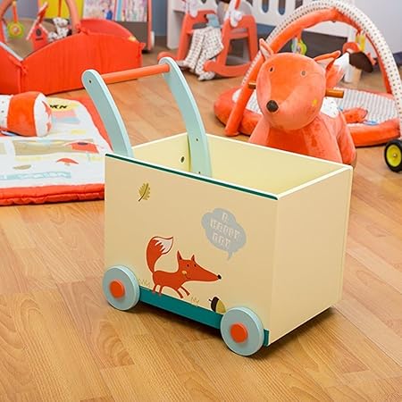 carrito andador bebe madera