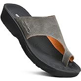 AEROTHOTIC Comfy Arch Support flip flops for women Split Toe Stylish Cushioned Strap with non-slip footbed Walking Dressy Sandals Indoor and Outdoor