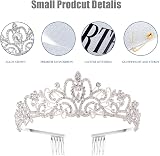 Leixi Birthday Queen Sash & Rhinestone Tiara Set Silver view 3