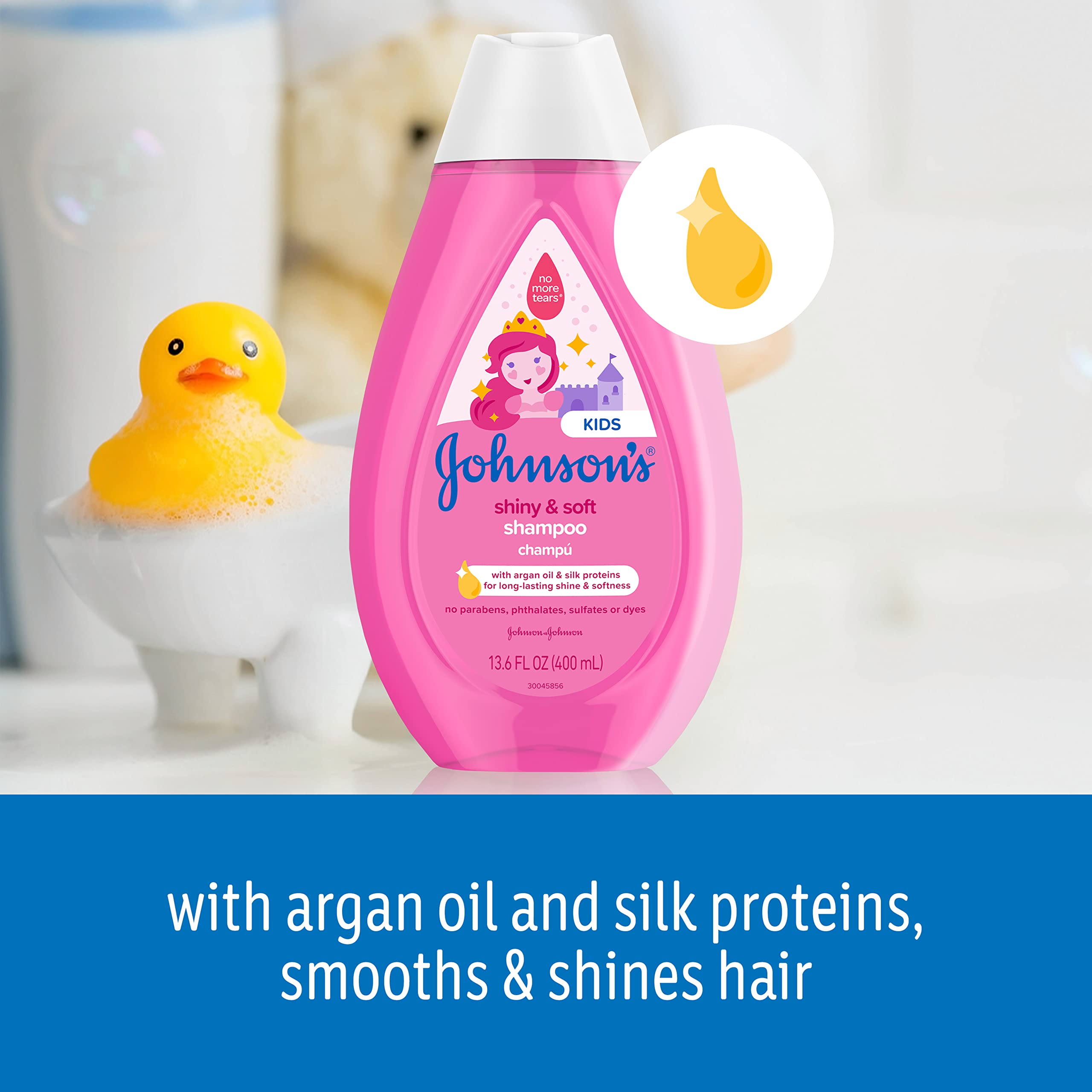 Johnson's Baby Shiny Soft TearFree Kids' Shampoo with Argan Oil Silk