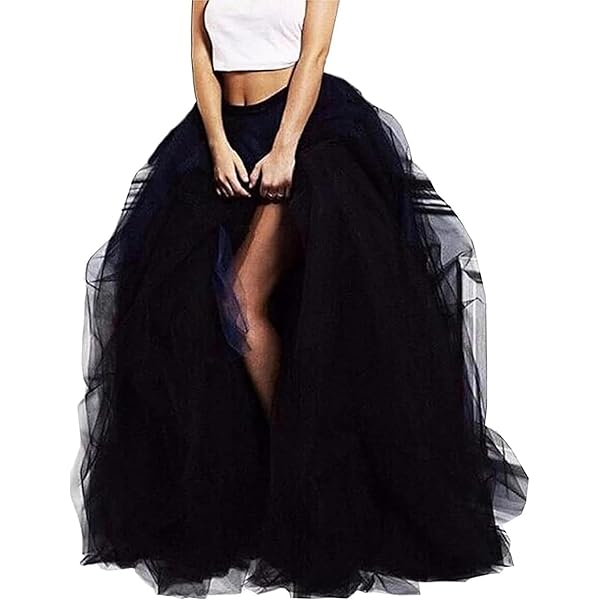 Amazon.com: Women Tulle Maxi Dress Fluffy Floor Length Skirt High Waist  Puffy Long Skirts Layered Half Skirt Special Occasion Mesh Skirt (01 Black,  ONE Size) : Clothing, Shoes & Jewelry