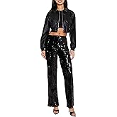 Forever 21 womens Sequin High-rise Straight Pants