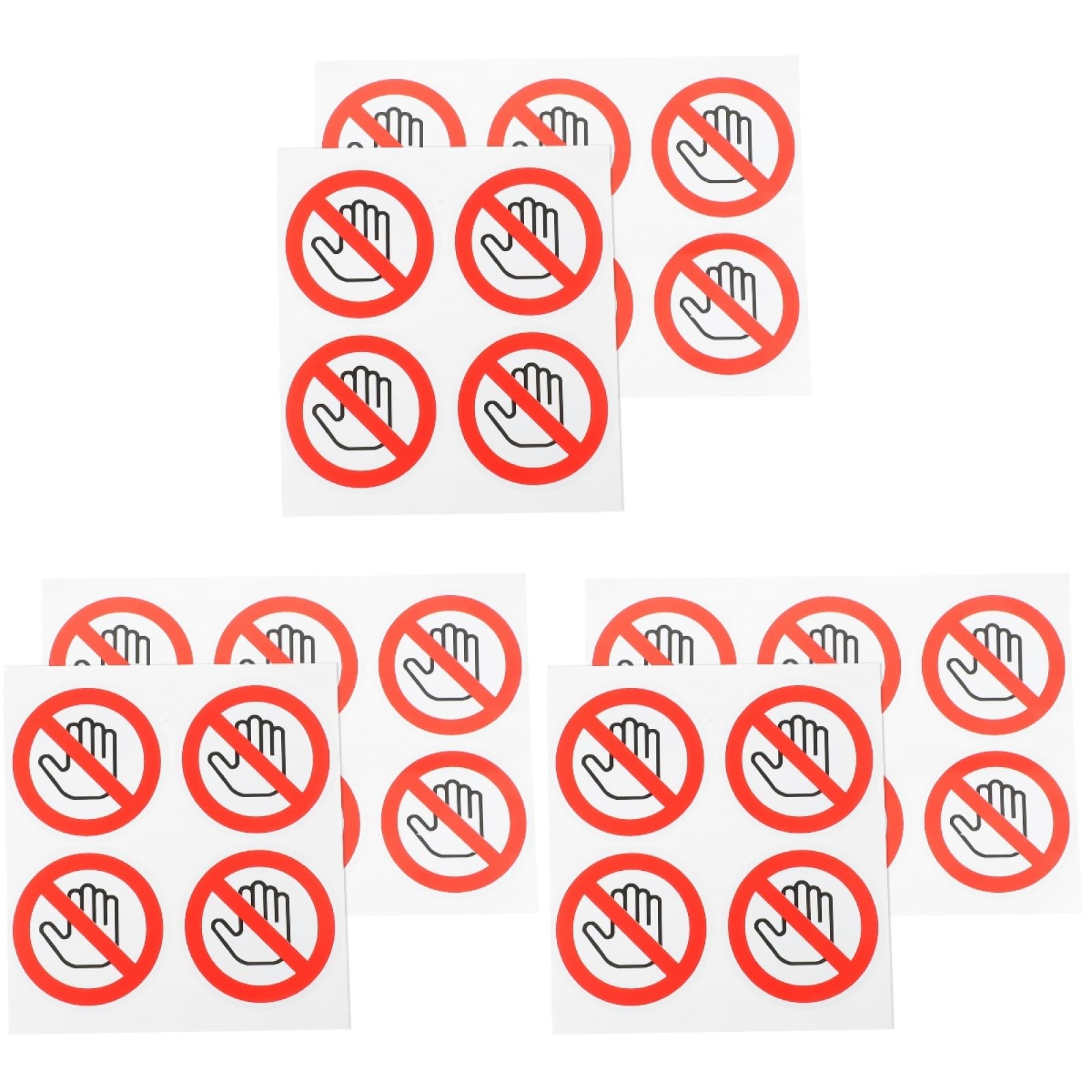 iplusmile Do Not Touch Stickers - 30 Pack Round Laminated Vinyl Stickers Signs Warning Signs Safety Warning Sign Stickers No-Touch Sign Stickers 25mm