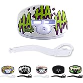 DAMAGE CONTROL Pacifier Mouthpiece – Football Mouthguard with Helmet Strap, Protects Teeth, Jaw & Mouth – Mouth Piece for Sports, No Boiling, Allows Airflow – Gear for Adults & Youth (HA HA HA)