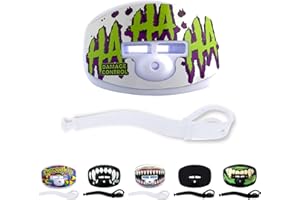 DAMAGE CONTROL Pacifier Mouthpiece – Football Mouthguard with Helmet Strap, Protects Teeth, Jaw & Mouth – Mouth Piece for Sports, No Boiling, Allows Airflow – Gear for Adults & Youth (HA HA HA)
