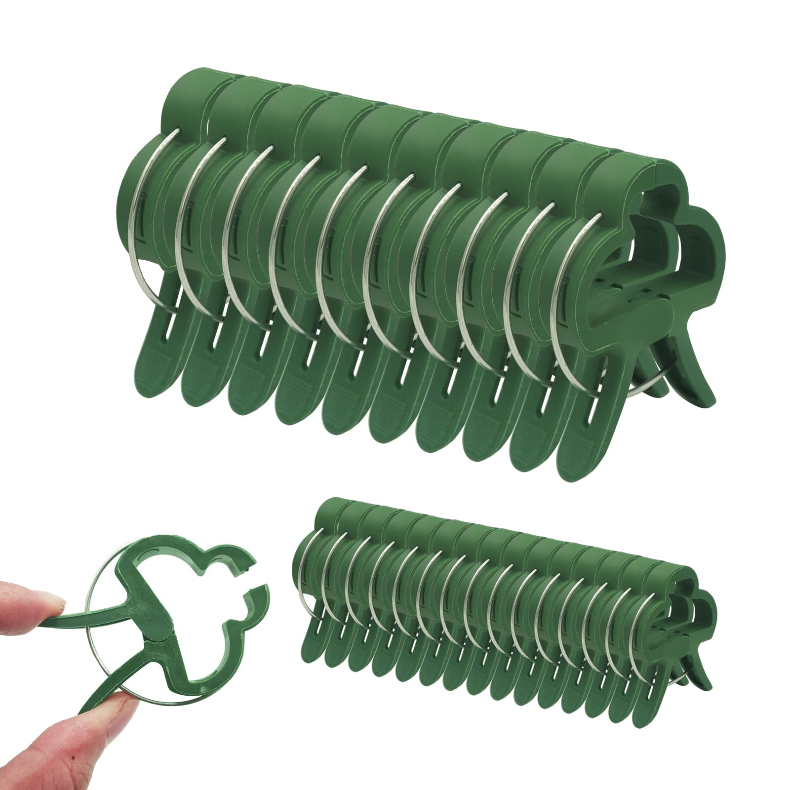 XNJIHWA 120PCS Garden Plant Clips Adjustable Garden Plant Gripper Climbing Plants 8mm-26mm Diam of Stems，Support Plant Clip for Vine Tomatoes Vegetables Flowers(60 Large Clips, 60 Small Clips)