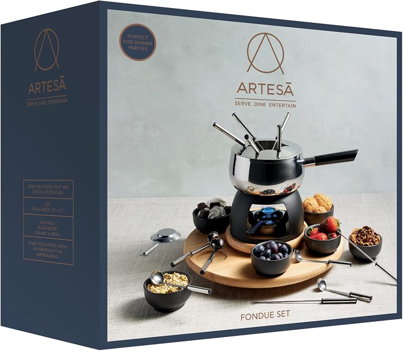 Artesà Masterclass - ensemble à Fondue en Acier Inoxydable pour 6 Personnes