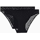 Emporio Armani womens All Over Eagle Mesh 2 Pack Brief