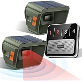 Chtoocy Solar Driveway Alarm - Radar + IR Dual Detection for Outdoor | 1/2 mile range wireless driveway alarm, weatherproof, 3 sensitivity levels driveway sensor alert for home house gate property