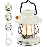 HOMY Snail Camping Lantern for Kids USB Rechargeable, 3 Color Dimmable LED Light, Portable Outdoor Indoor Night Light for Toddlers, Tent, Bedroom & Power Outages (Milk White)