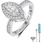 ReBest Sterling Silver Cremation Urn Ring Hold Loved Ones or Pets Ashes Bling CZ Memorial Rings Band Forever in My Heart Rings Keepsake Jewelry Gifts for Women