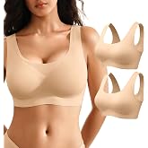 Wireless Bras for Women No Underwire Seamless Full Coverage T-Shirt Bra | pullover, comfort lounge bralette, wide straps, breathable, back smoothing, ultra soft, invisible, all-day comfort