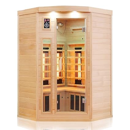 Dewello Infrarotkabine Infrarotsauna Wärmekabine LAKEFIELD 120cm x 120cm inkl. Vollspektrumstrahler, Bodenstrahler