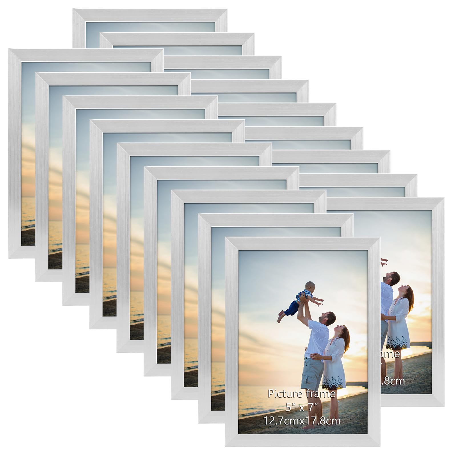 EYMPEU 18-Pack 7x5 Photo Frame, Slim Silver 7x5 Picture Frames, Elegant Design for Wall and Table Decoration — image 1