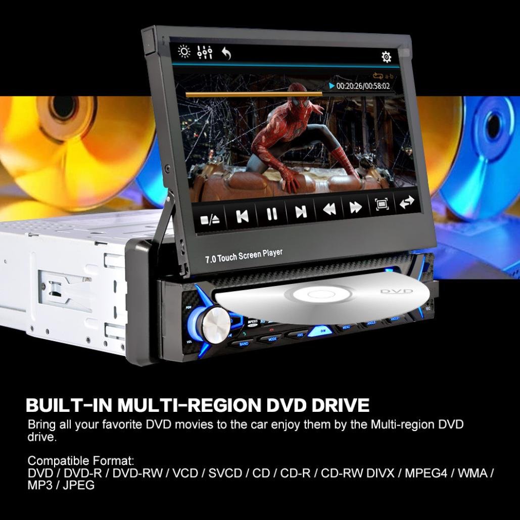Seal限定商品 Ruhiku Gw車dvdプレーヤー 単一din 7 Lcdタッチスクリーンフリップアウトdvd Cd Usb Mp3カーステレオ B078lhtwst 魅力的な Est40jal Edu Mx