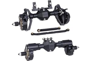 Ascent-18 Portal Axle Set for Redcat Ascent-18 Upgrade, CNC Aluminum Front & Rear Axles with Brass Portal Covers, Steel Gears