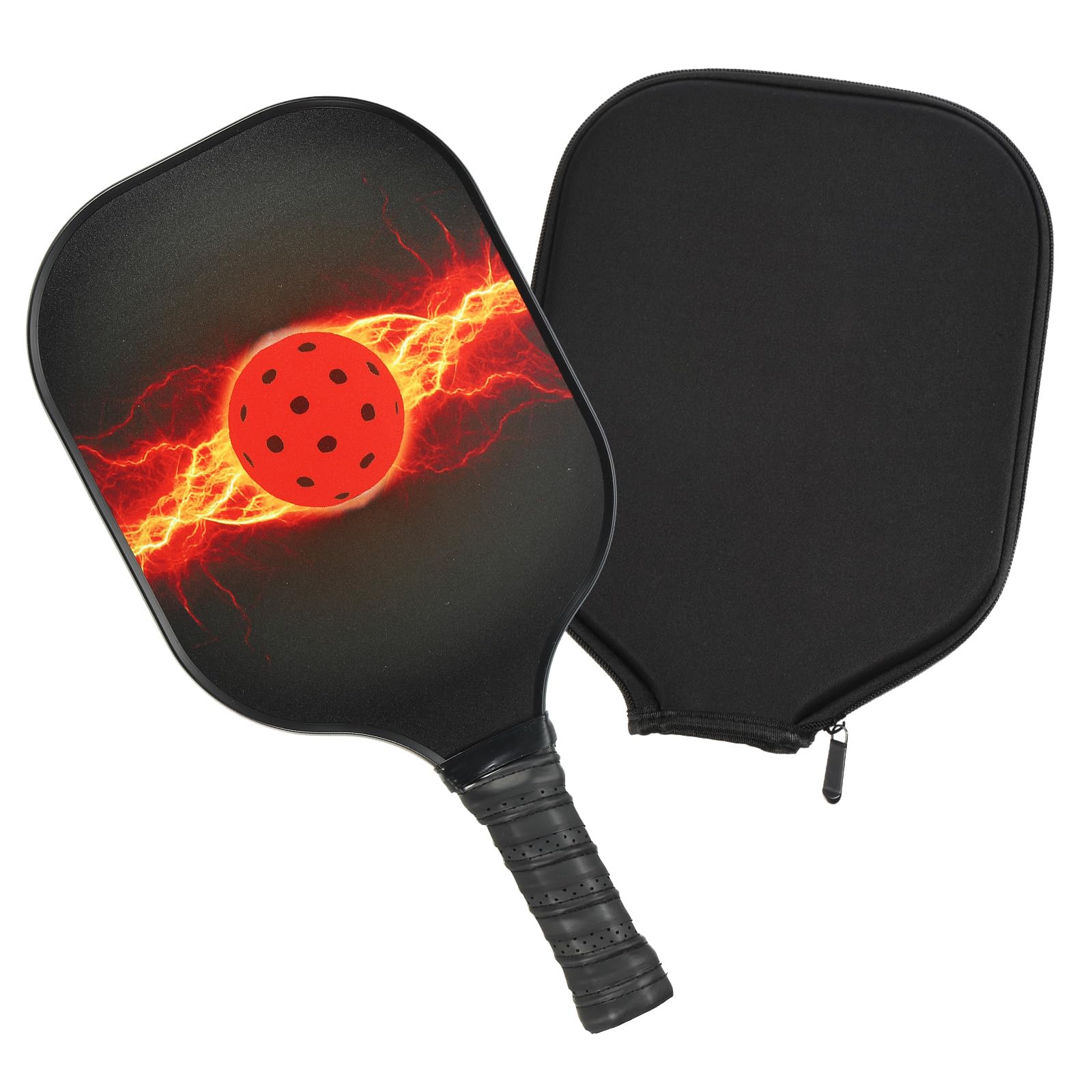 PATIKIL Graphite Pickleball Paddles, USAPA Approved USA Pickleball Paddle, Fiberglass Anti-Slip Sweat-Absorbing Grip with Bag, Orange Ball