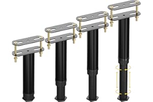 Wlrrcwdttc 4 Pcs Adjustable Height Bed Support Legs 7.08-12.6 inch with Locking Ring, Bed Frame Center Support Legs for Bed Frame/Bed Center Slat/Furniture, Bed Replacement Legs Bed Slats Support Legs