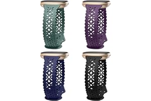 Dirrelo 4 pack Lace Silicone Band Compatible for Fitbit Sense Bands/Fitbit Versa 3 Bands Women/Fitbit Versa 4 Bands/Sense 2 Bands, Soft Ultrathin Hollow-out Sport Watch Strap Replacement Wristbands