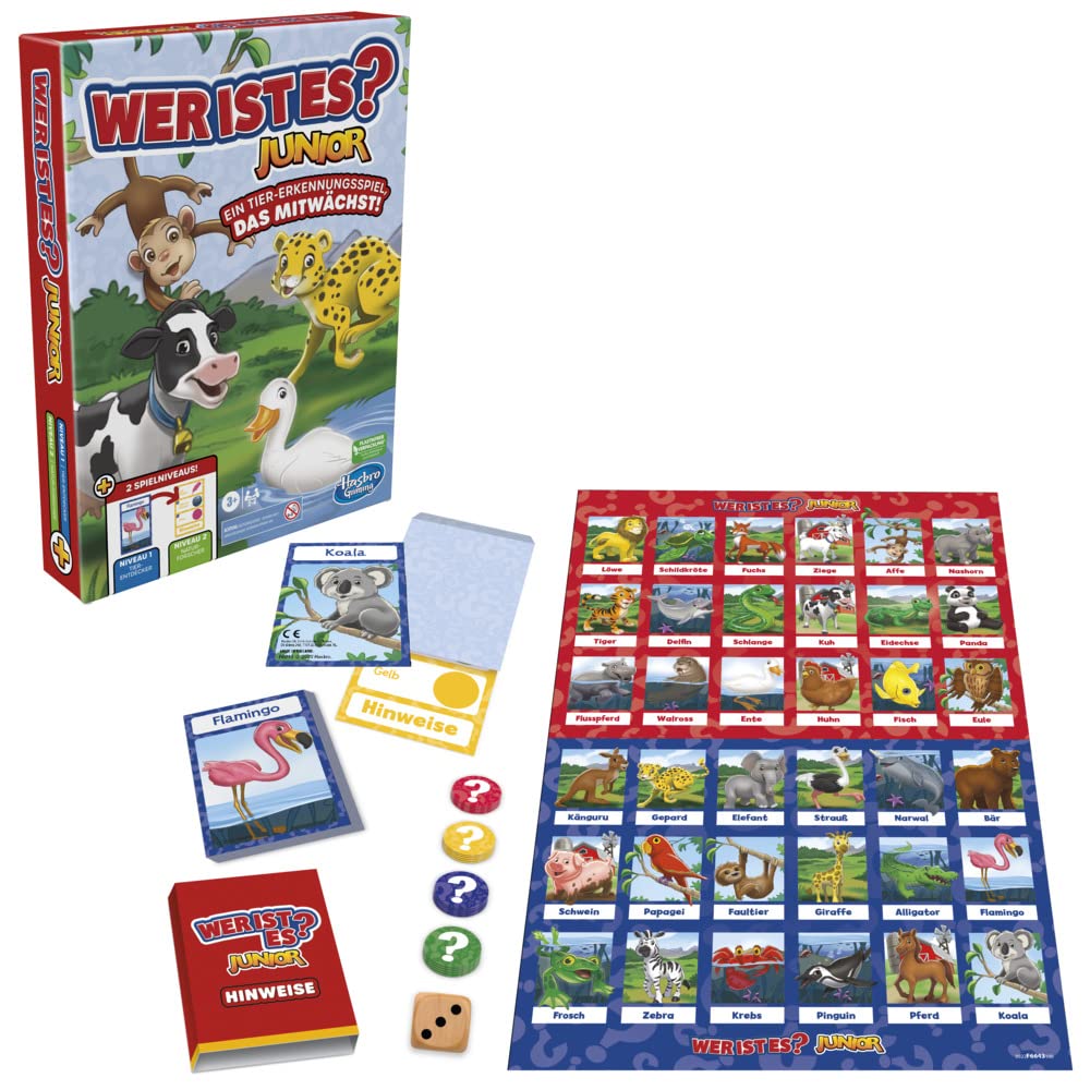 Who is it? Junior board game for preschoolers and children, who is it? game for younger children, animal search game, children's game