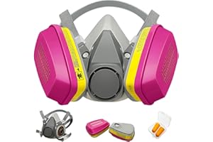 LMINHAN Respirator Mask for Chemical - Half Facepiece Respirator Mask with 60923 Filter for Organic Vapors Epoxy Resin Dust Painting Construction Sanding