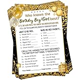 HOMANGA Who Knows The Birthday Boy Girl Best, Birthday Game Cards for Party Activities, Game Cards for Teens Kids Girls Boys 