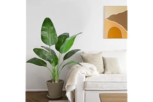 Aphighjoy Bird of Paradise Artificial Plant - Fake Plants Areca Palm Tree, No Need Styling Faux Tropical Palm Potted Tree for Home Office Decor (4FT-1Pack, Upgraded Bird of Paradise)