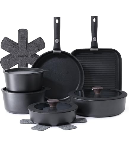 SENSARTE Poignée Amovible Universelle Ergonomique - Compatible Poêles, Casseroles, Wok - Noir - Cuisine Sans Effort
