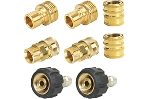Xiny Tool Pressure Washer Adapter Set, Quick Disconnect Kit With M22 Metric Male Thread Quick Connector, M22 Swivel to 3/8'' Quick Connect, 3/4" to Quick Release, 8 pack