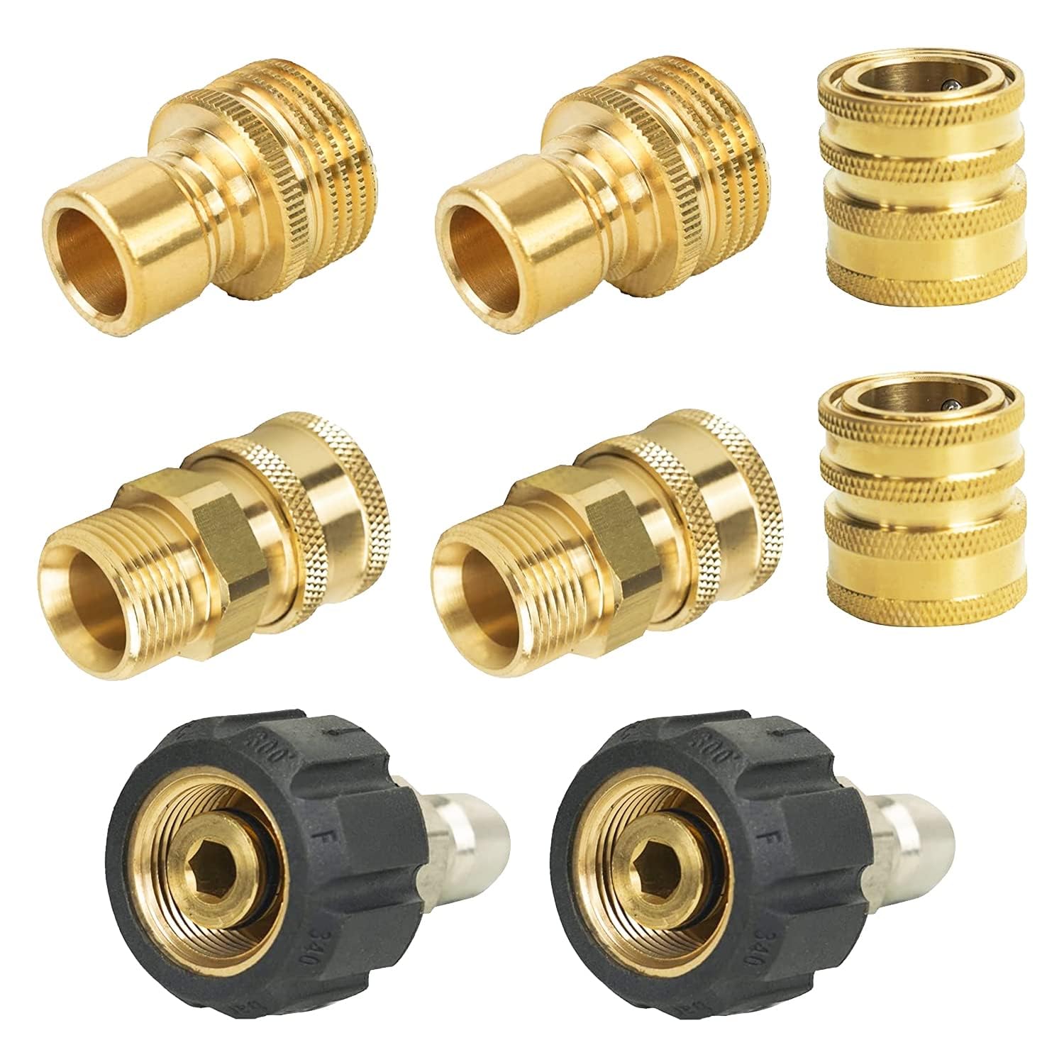 Photo 1 of Xiny Tool Pressure Washer Adapter Set, Quick Disconnect Kit With M22 Metric Male Thread Quick Connector, M22 Swivel to 3/8'' Quick Connect, 3/4" to Quick Release, 8 pack