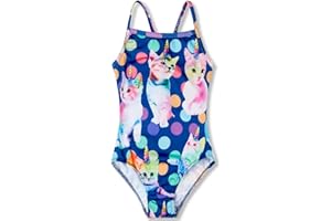 TENVDA Girls One Piece Swimsuits Sport Halter Swimwear Beach Bathing Suit